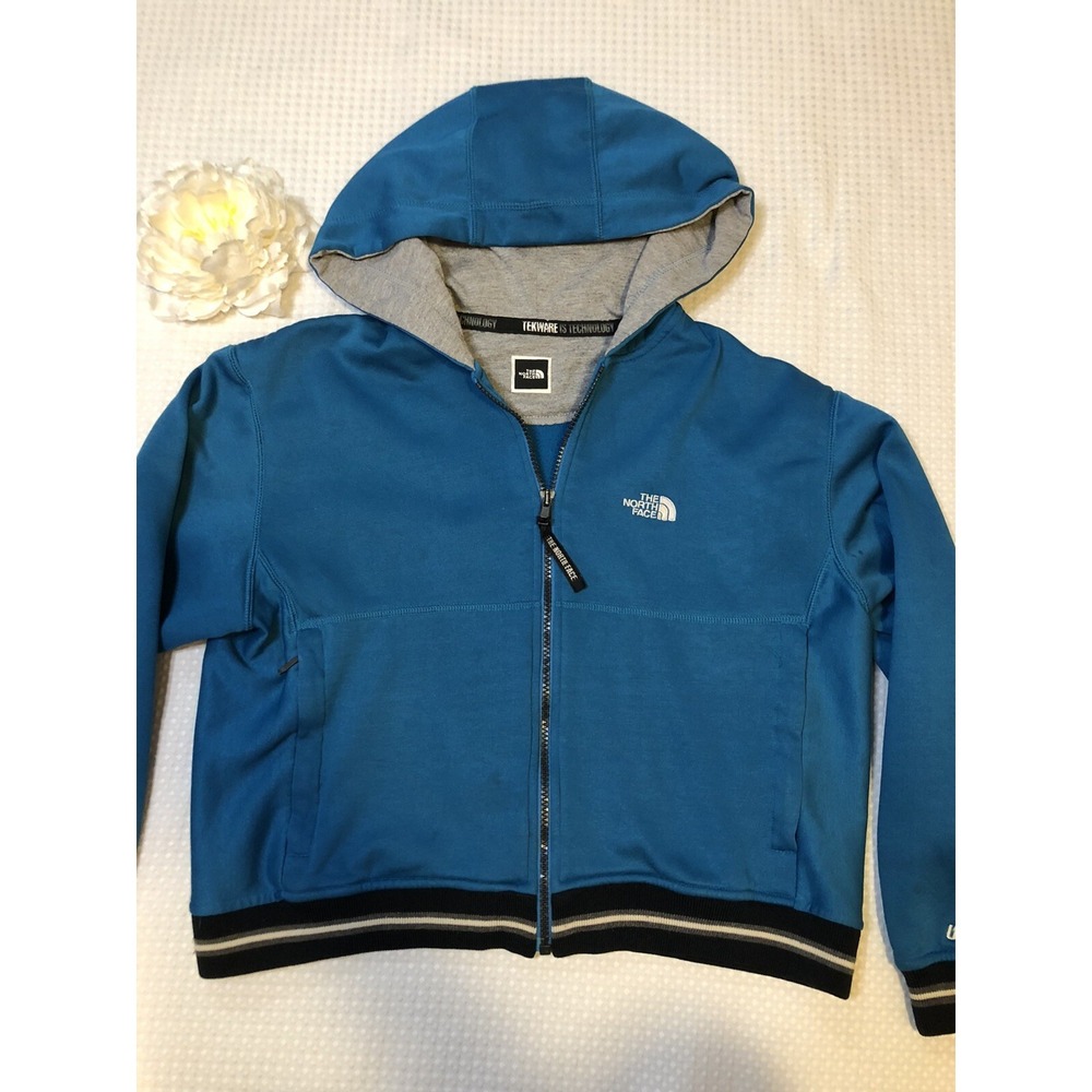 The North Face - Women's - Hoodie - Size XS Teal Blue - Full Zip Pockets -FLAW-